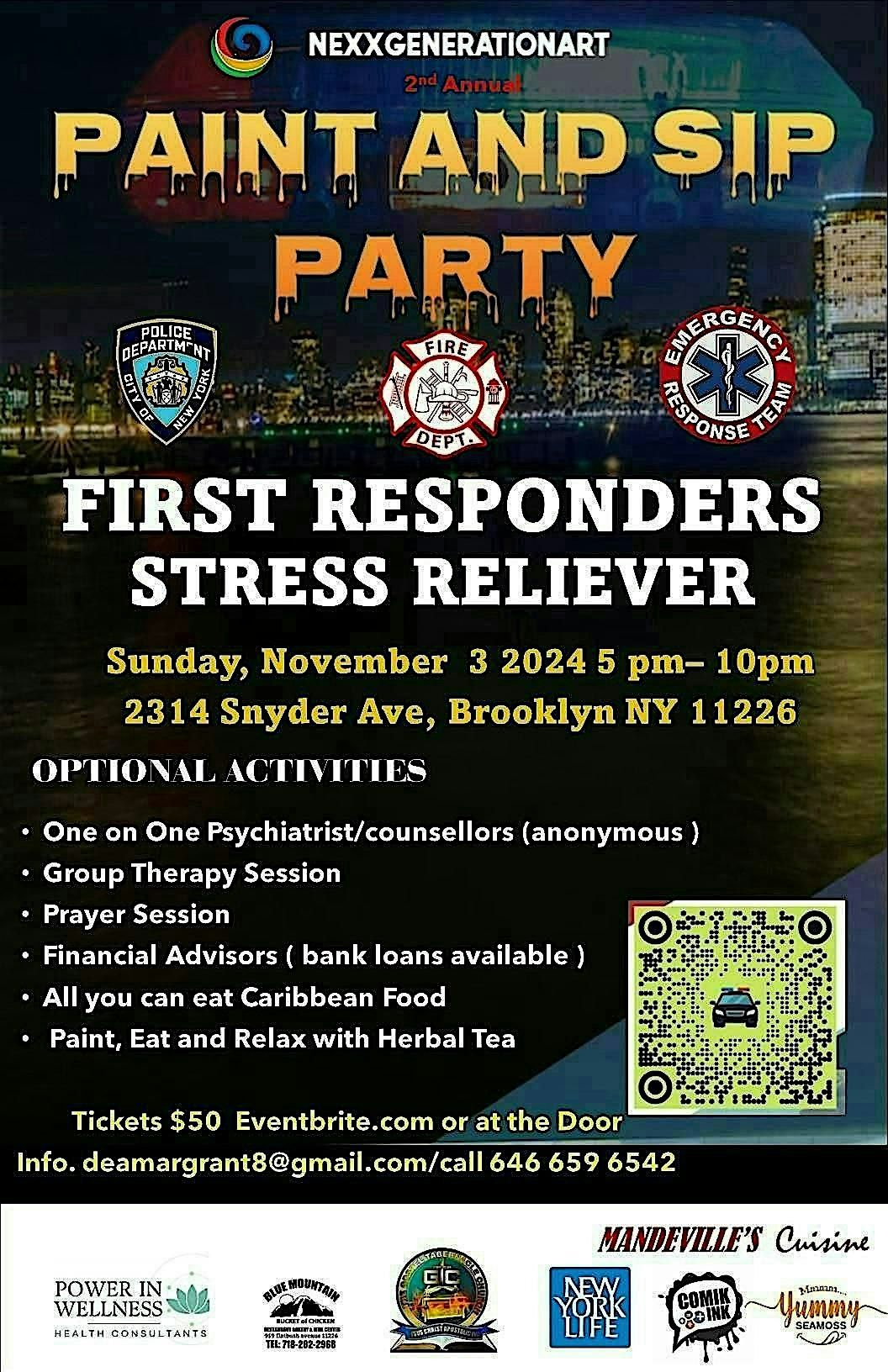 Paint and Sip Party 1st Sunday for First Responders Stress Reliever