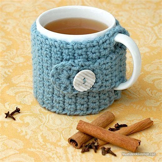 Beginners crocheted mug cosy Workshop