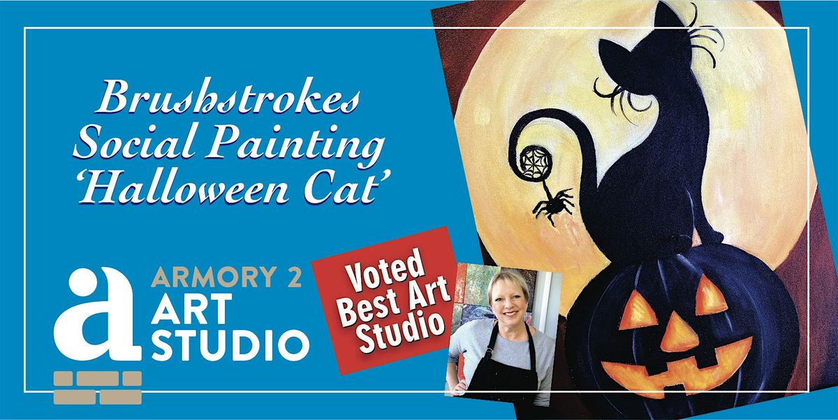 Brushstrokes Social Painting - 'Halloween Cat'