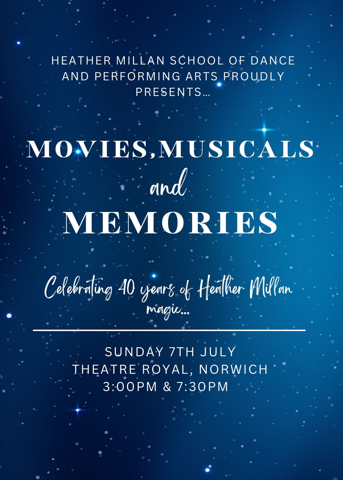 Movies, Musicals & Memories: Celebrating 40 years of Heather Millan Magic! 