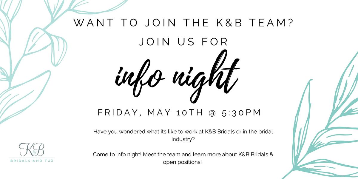 K&B Bridals Info Night Hagerstown