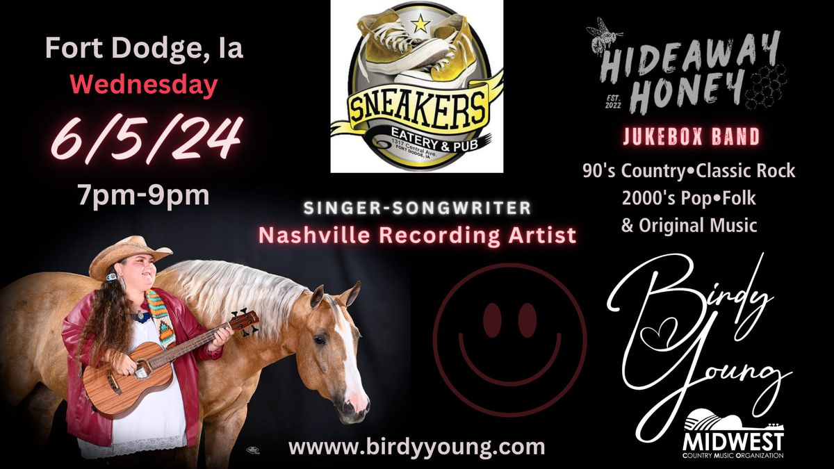 Birdy Young of Hideaway Honey @ Sneakers Eatery & Pub-Fort Dodge, Ia 