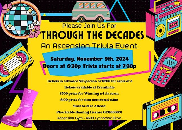 2024 Ascension Trivia Night -  Through the Decades