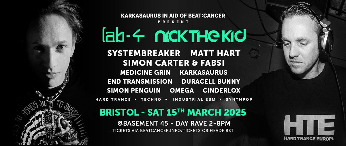 Beat:Cancer Bristol ft Lab4, Nick the Kid, Simon Carter & Fabsi, Systembreaker, MATT HART + more