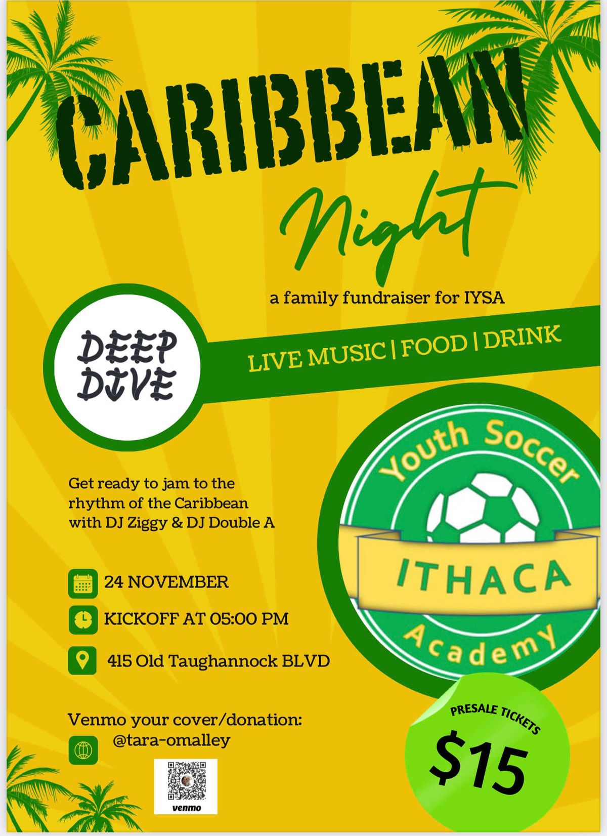 Caribbean Night Fundraiser for IYSA - DEEP DIVE - Ithaca, NY