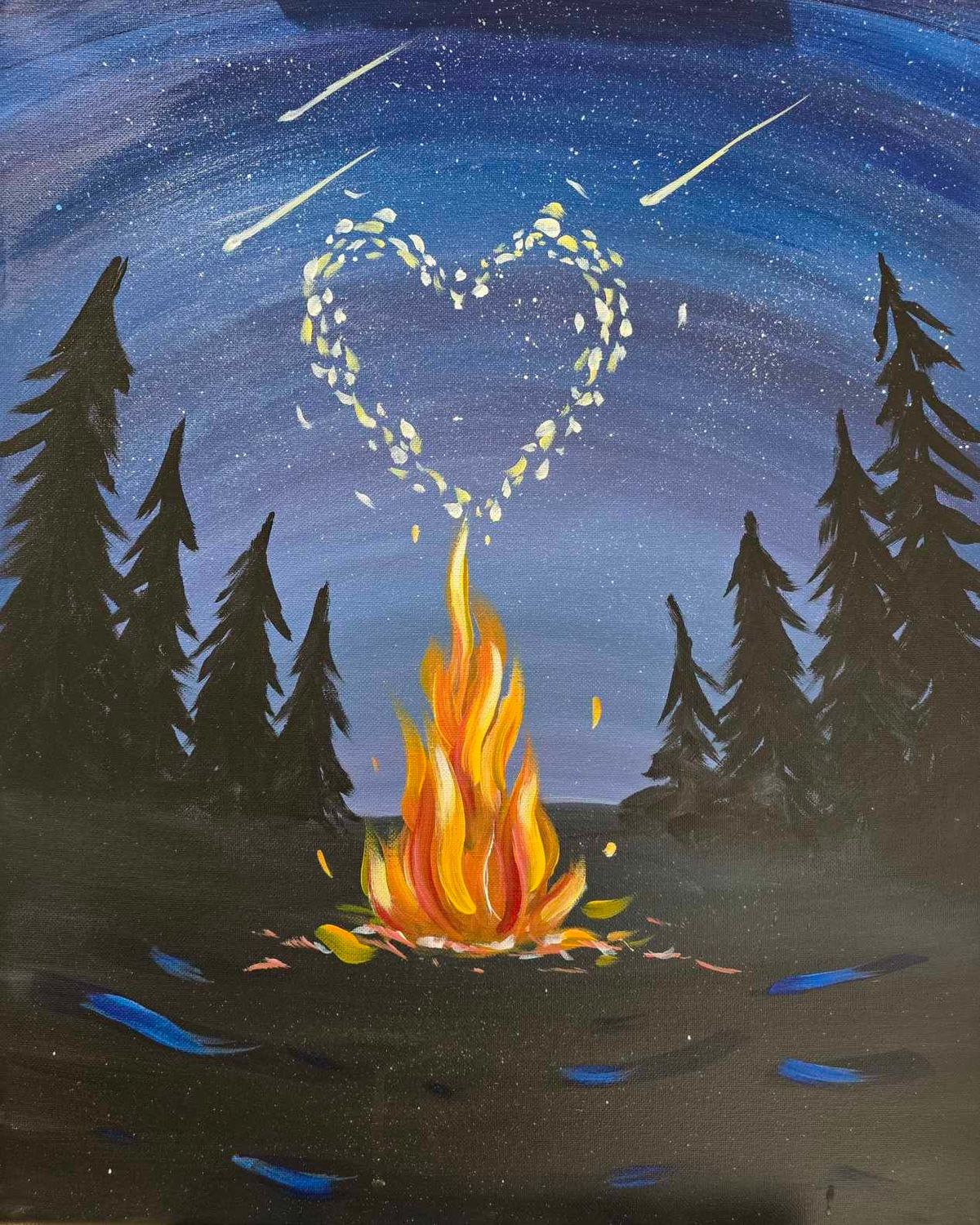 "Burning Heart" Valentine's Paint Class!