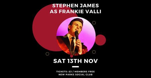 Stephen James as Frankie Valli at New Parks Social Club