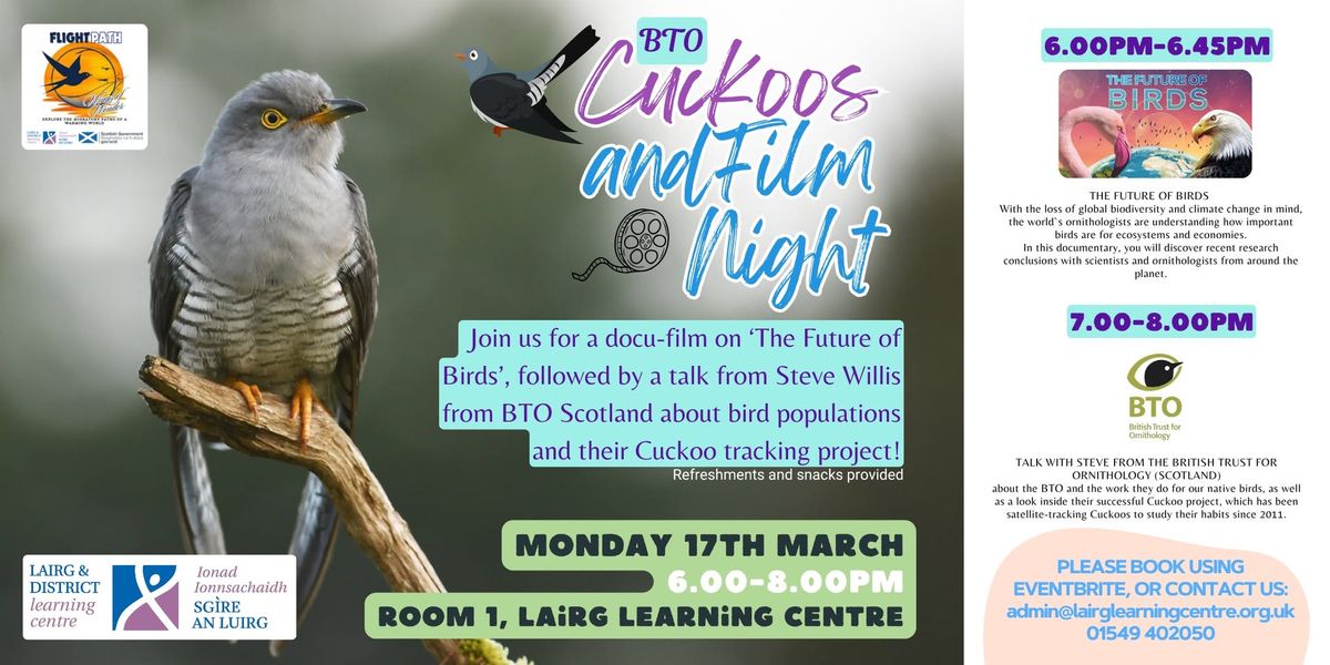 BIRD TALK: BTO Cuckoos & Film Evening