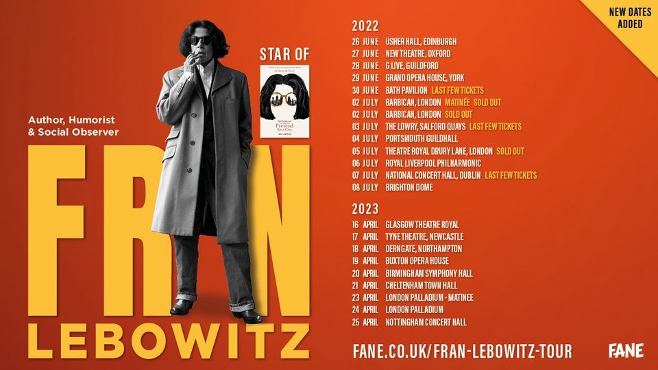 London UK A Matinee with Fran Lebowitz