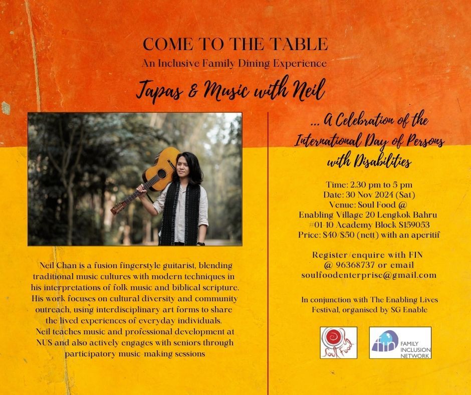 COME TO THE TABLE ~ TAPAS & MUSIC WITH NEIL