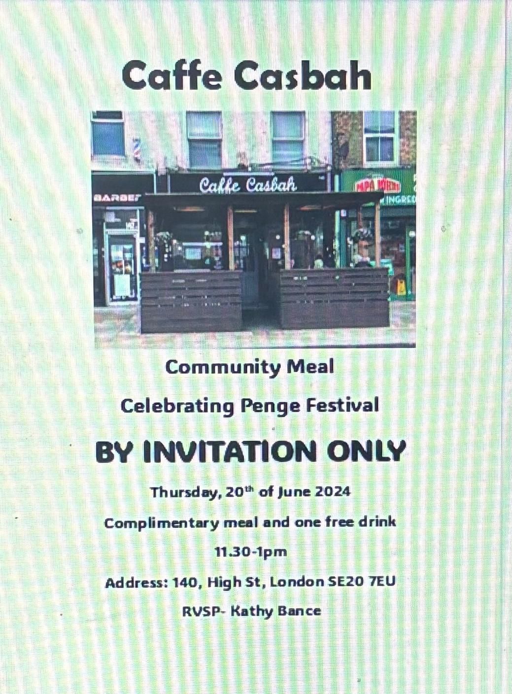 Community meal at Cafe Casbah 