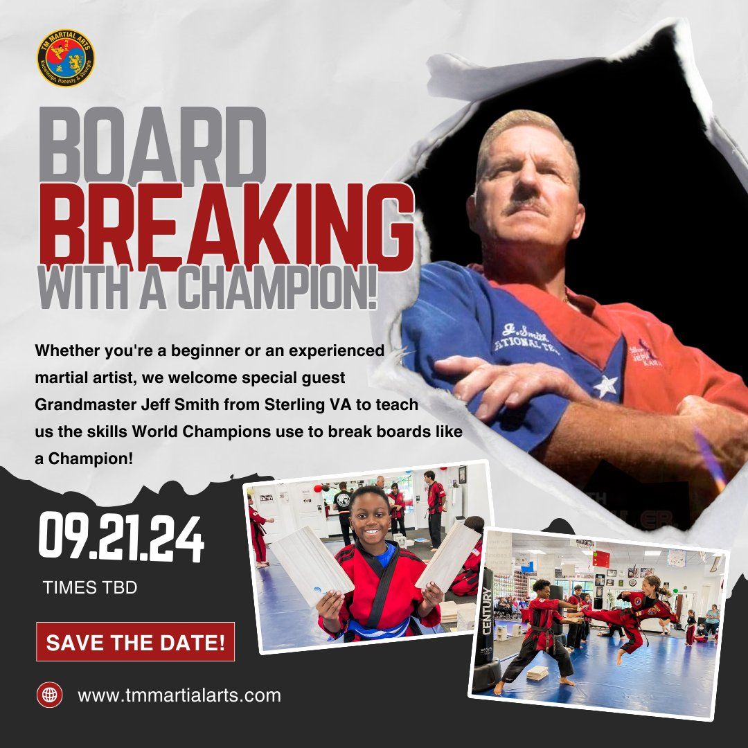 Board Breaking Seminar, featuring GM Jeff Smith