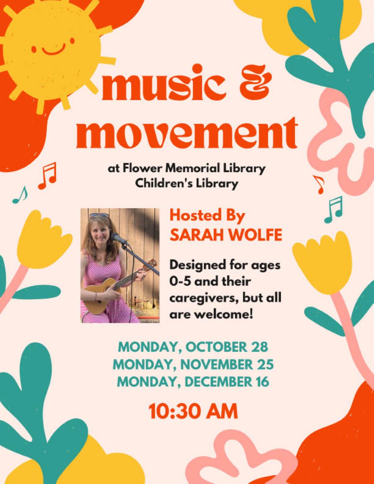 Ages 0-5 Music & Movement with Guest Sarah Wolfe