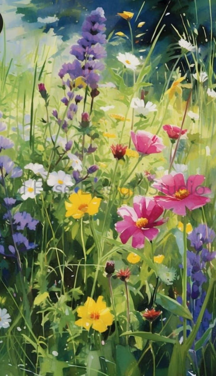 Spring flowers in acrylics