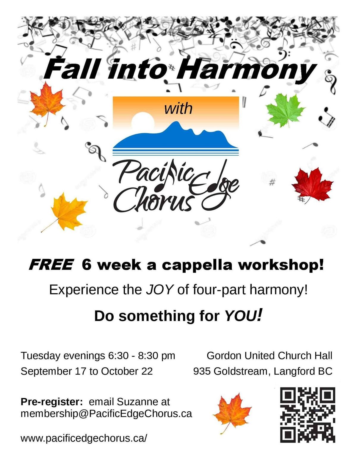 FREE 6 week harmony workshop