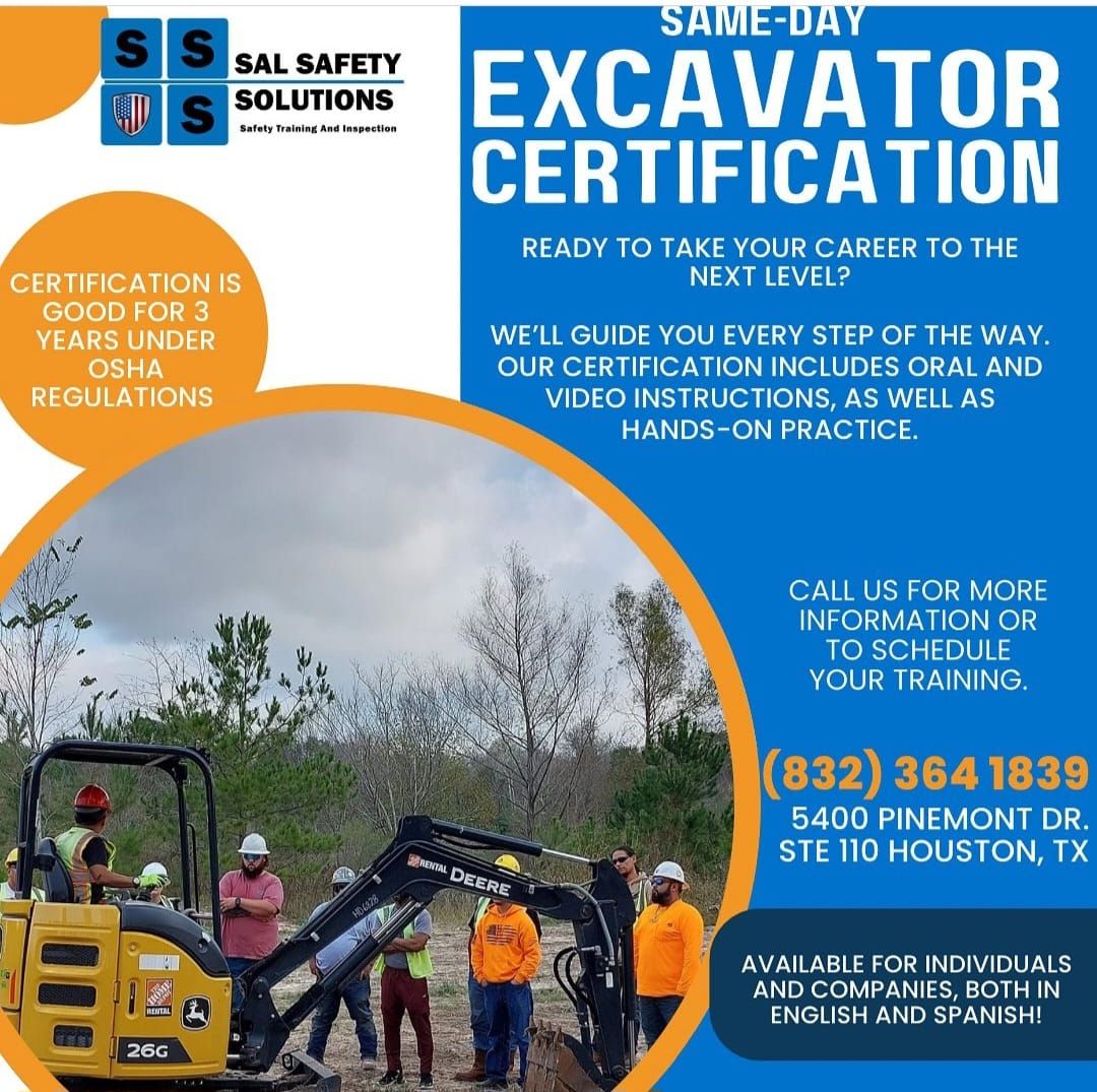 certified excavator training 