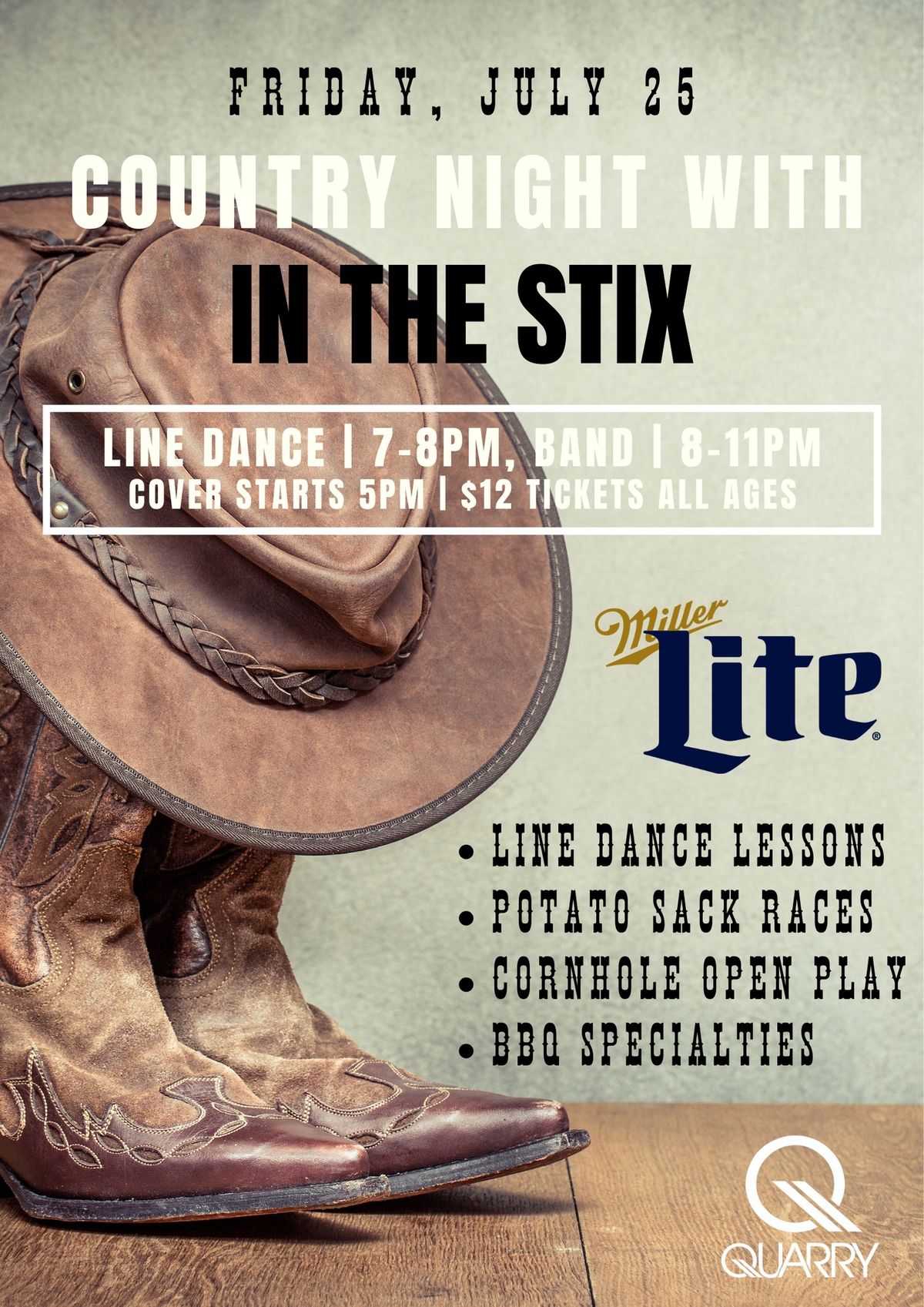 Country Night: In the Stix Band w\/Line Dance Lessons