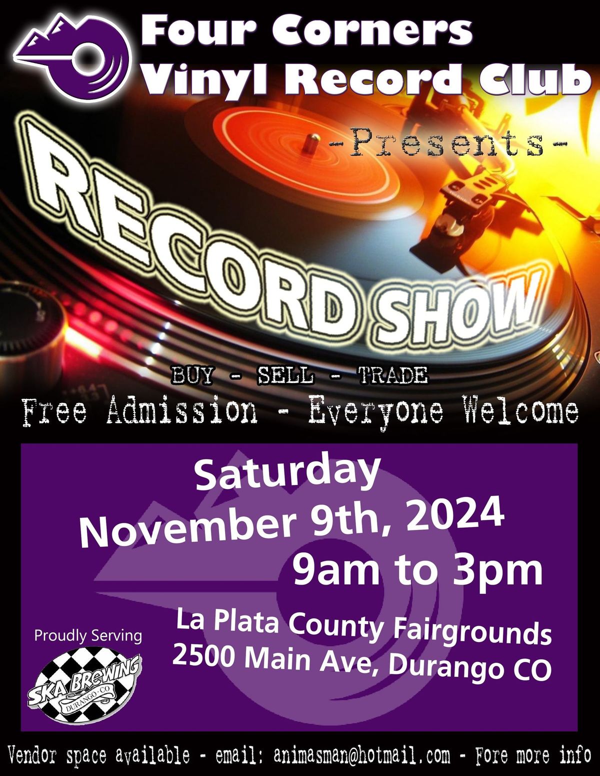 Durango Record Show at La Plata Fairgrounds