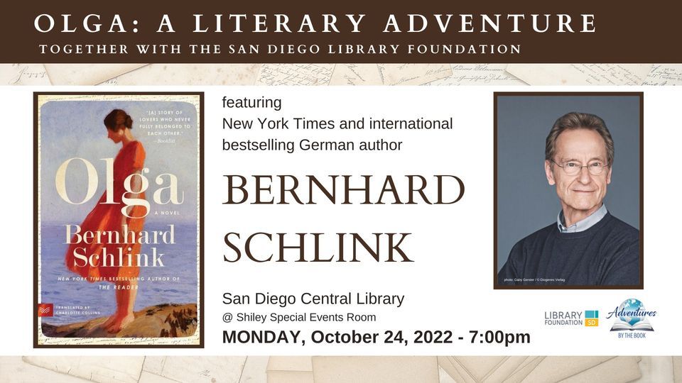 Olga: a Literary Adventure featuring NYT and international bestselling author Bernhard Schlink