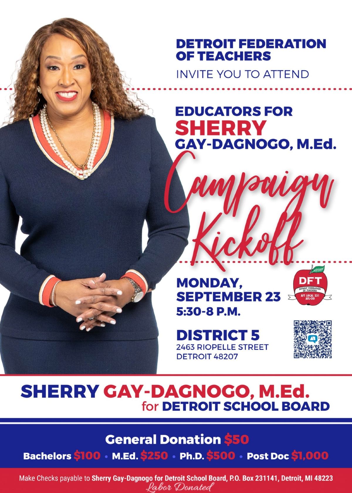 DFT Educators for Sherry\u2019s Campaign Kickoff