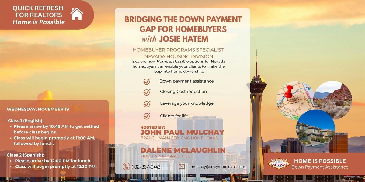 QUICK REFRESH FOR REALTORS - HOME IS POSSIBLE! RSVP NOW