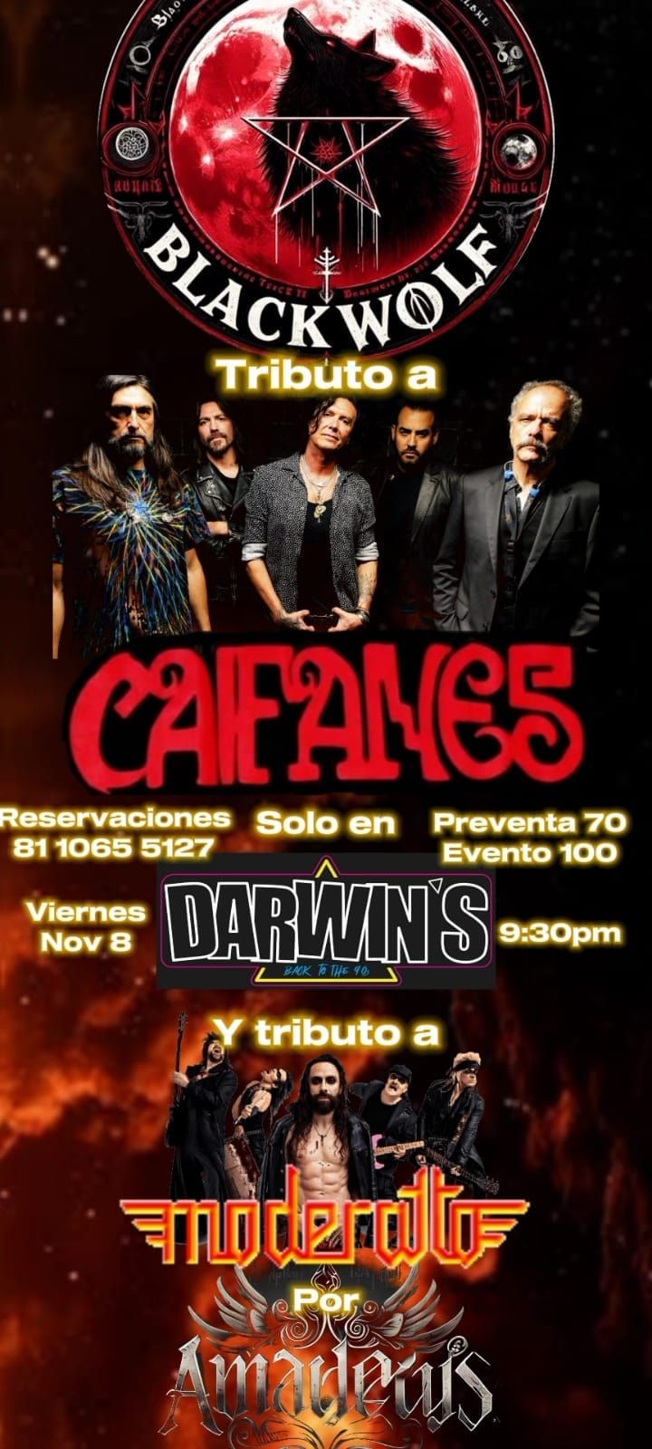 Tributo a CAIFANES por BLACK WOLF y tributo a MODERATTO por AMADEUS