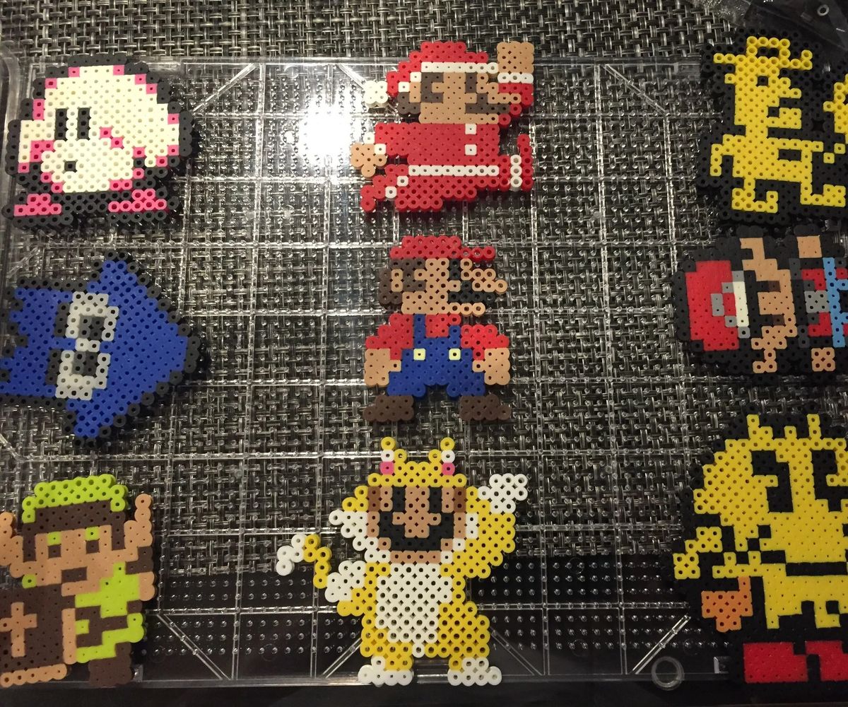 Perler Bead Magnets: Video Game Sprites