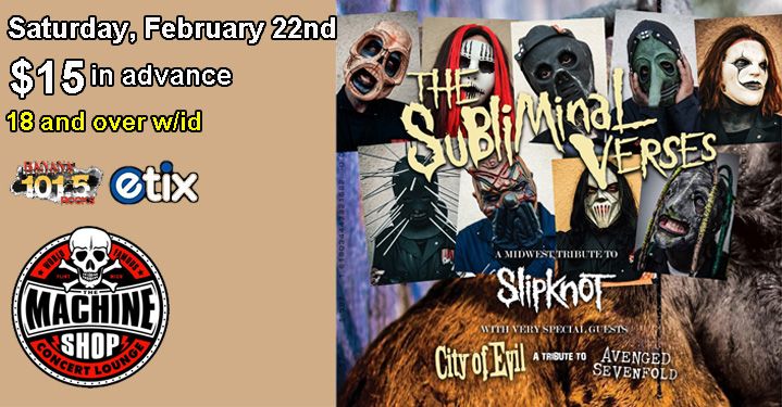 The Subliminal Verses - A Midwest Tribute To Slipknot at The Machine Shop