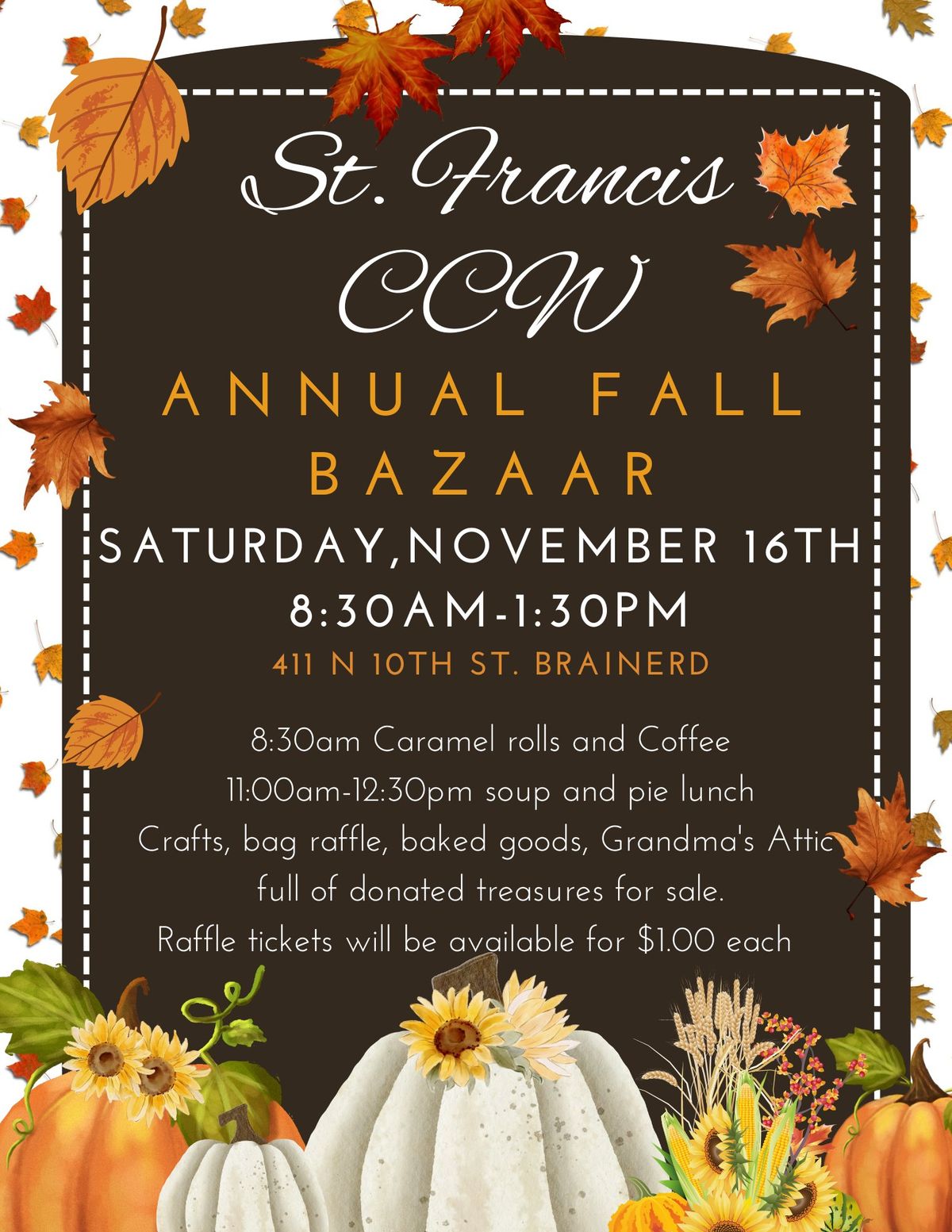 Annual Fall Bazaar St. Francis CCW 