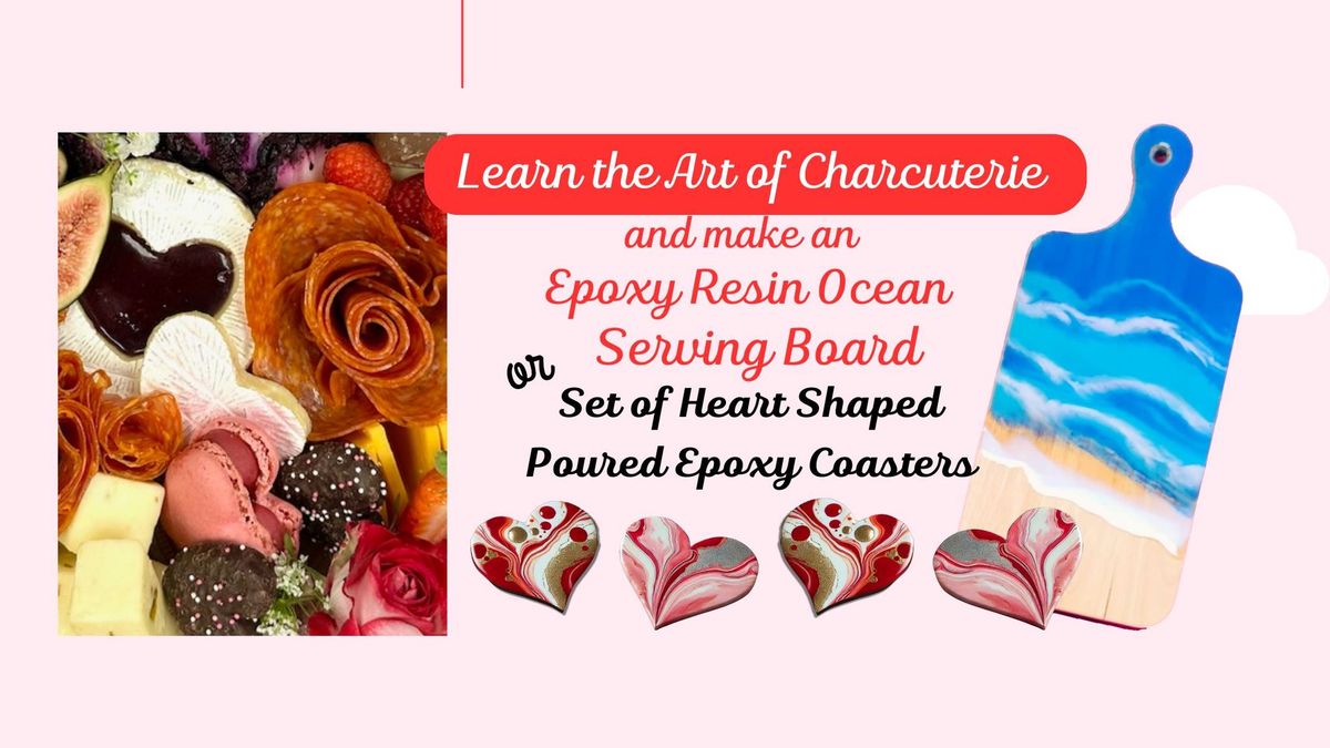 Make a Charcuterie & Epoxy Ocean Serving Board or Coasters