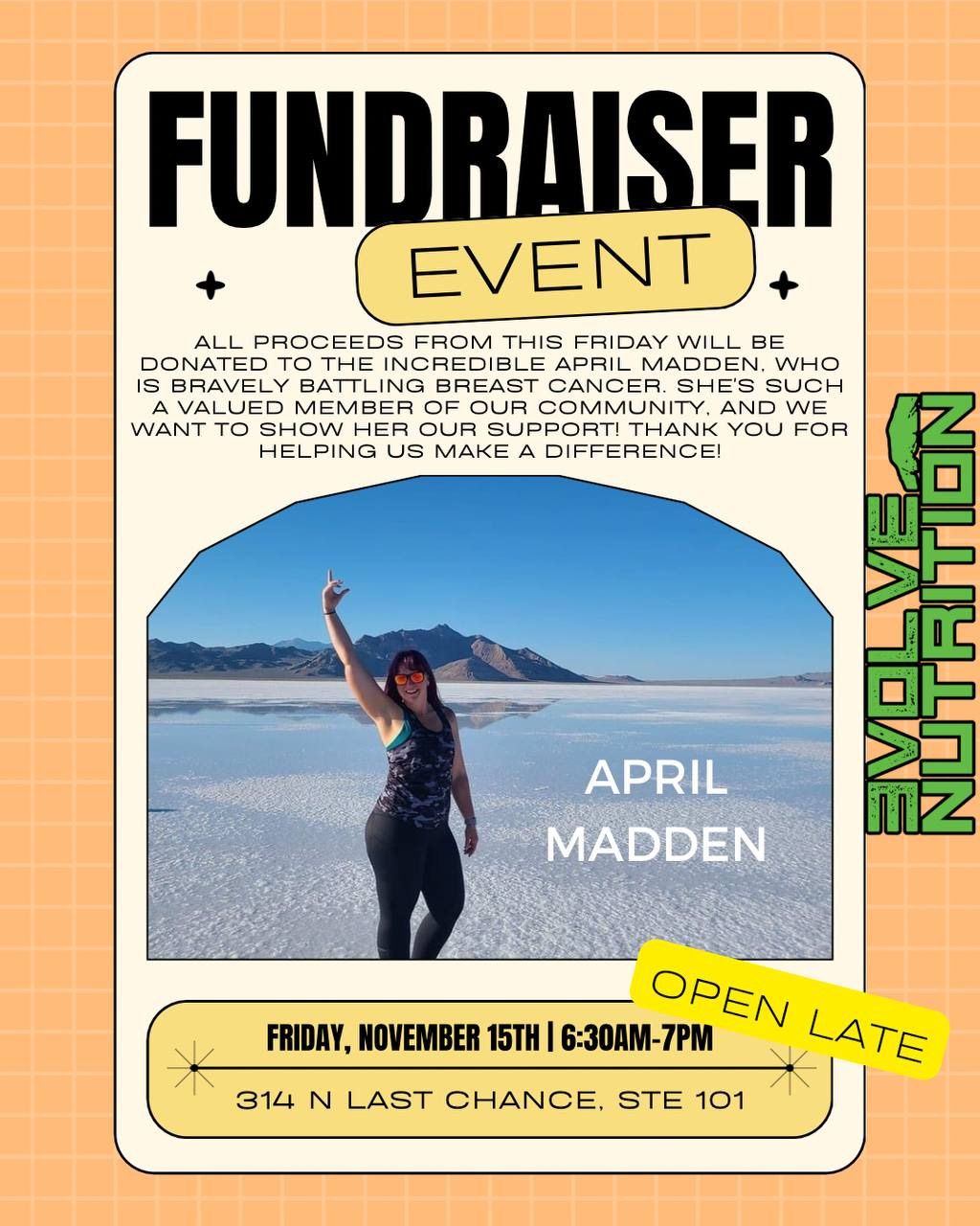 Fundraiser Event at Evolve For April Madden