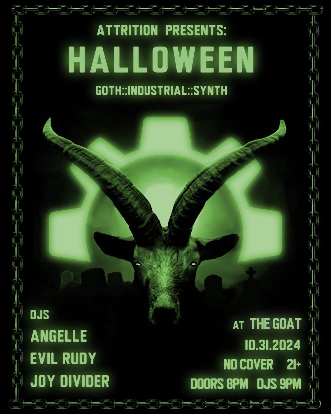 Attrition Presents Halloween with DJs Angelle + Evil Rudy + Joy