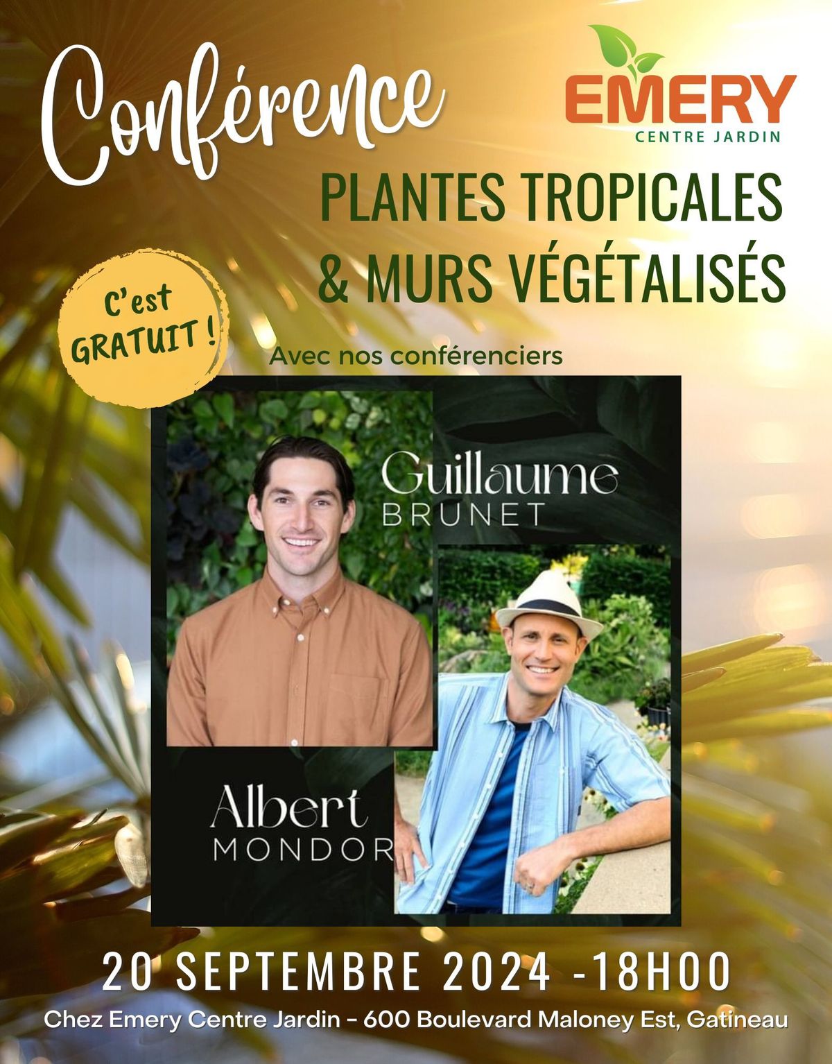 Conf\u00e9rence Plantes tropicales et murs v\u00e9g\u00e9talis\u00e9s