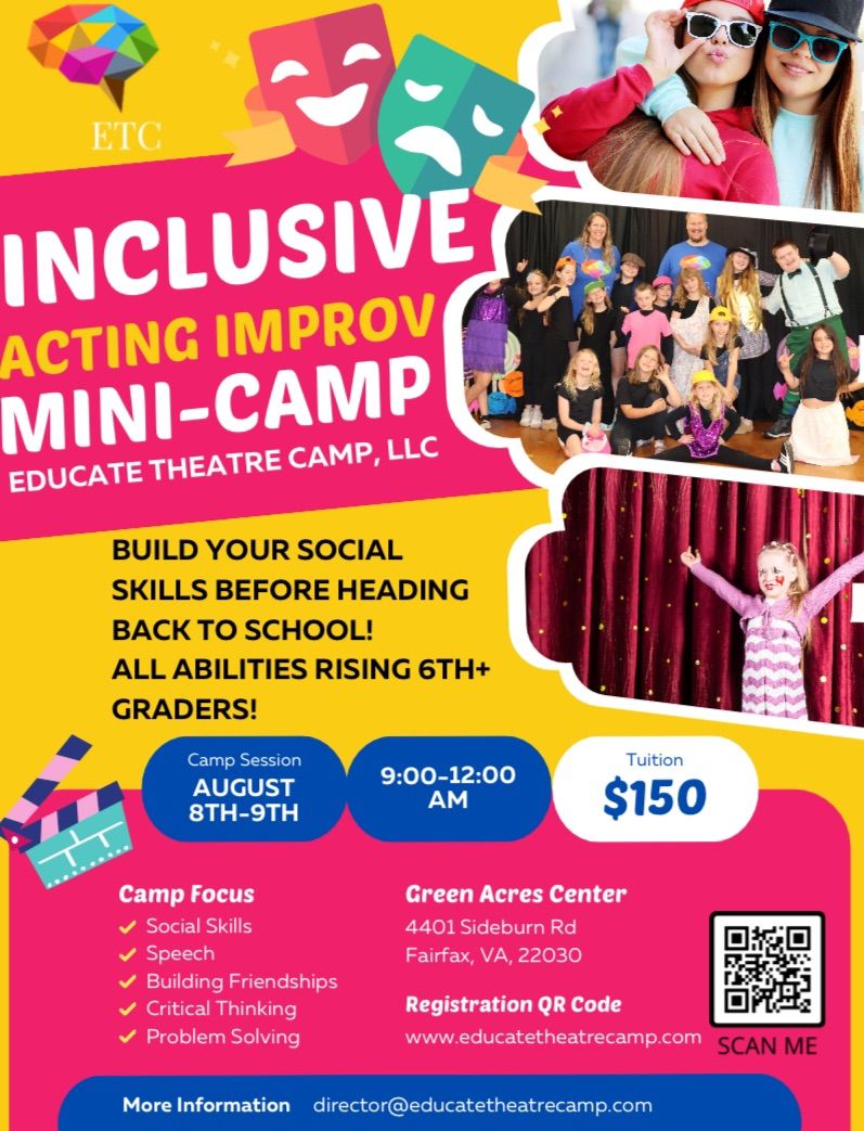 Inclusive Adapted Acting Improv Camp Fairfax,VA