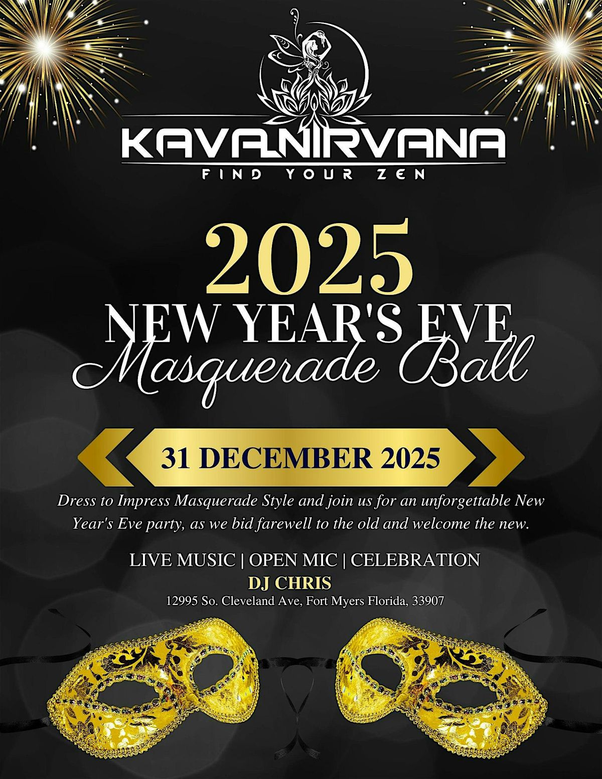 Non-Alcoholic New Years Eve Masquerade Ball & Open Mic
