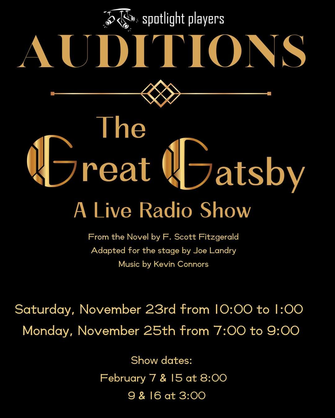 Auditions for The Great Gatsby A Live Radio Show