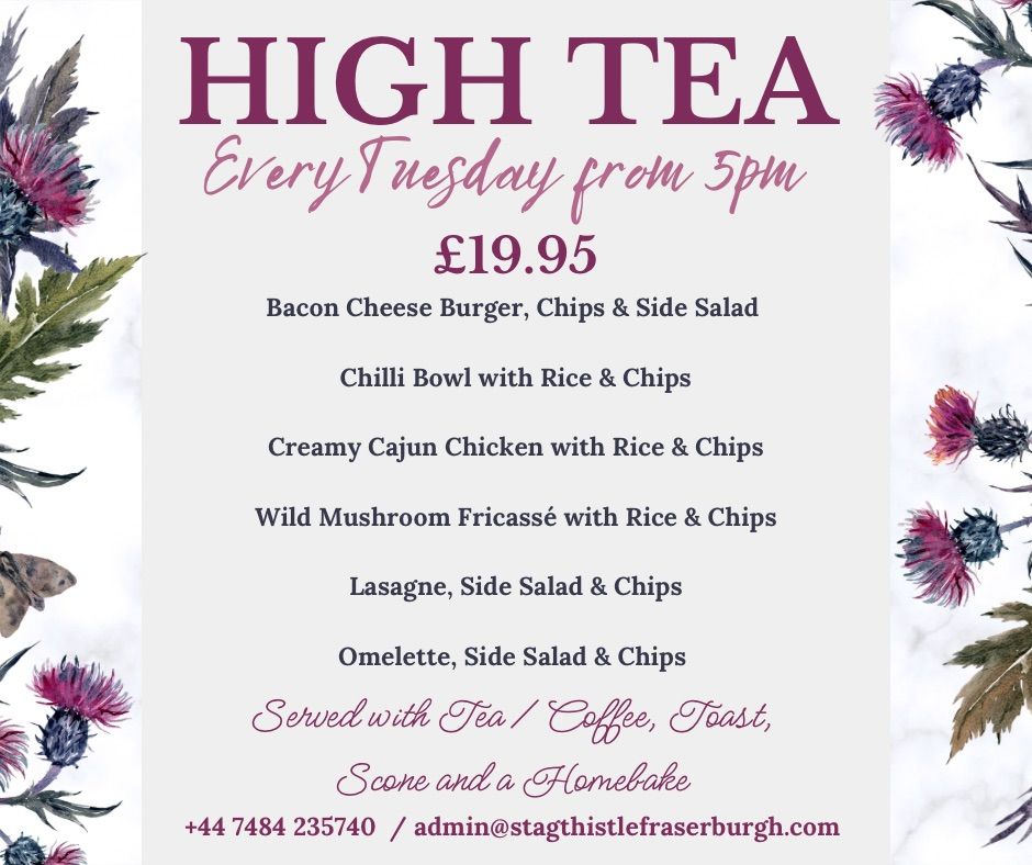 High Tea | 5pm- | 19.95