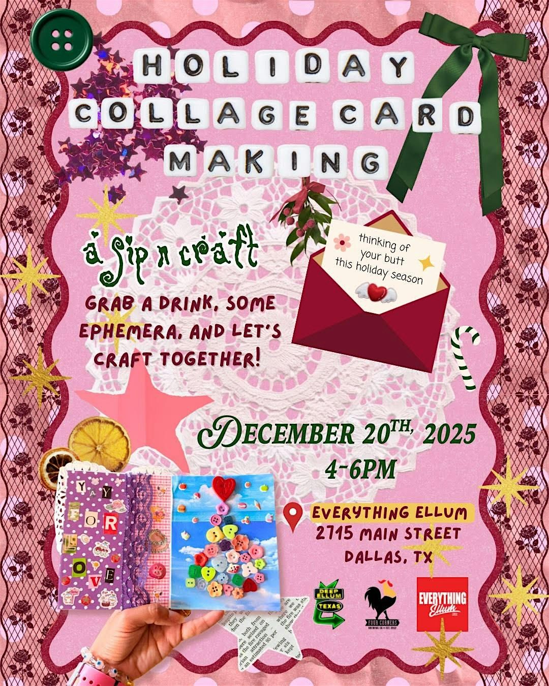 Holiday Collage Card Sip & Make