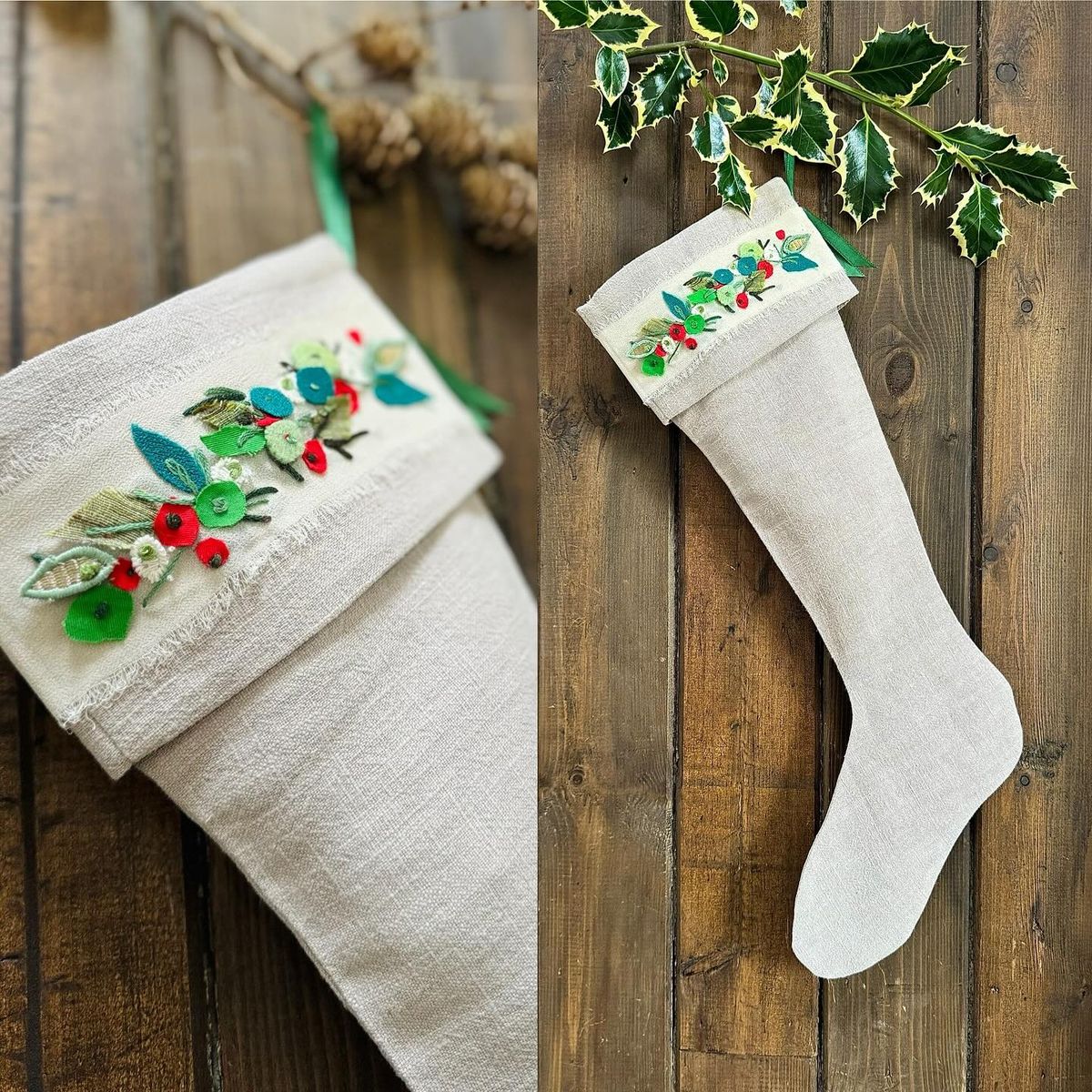 Embroidered Festive Stocking Evening Workshop 