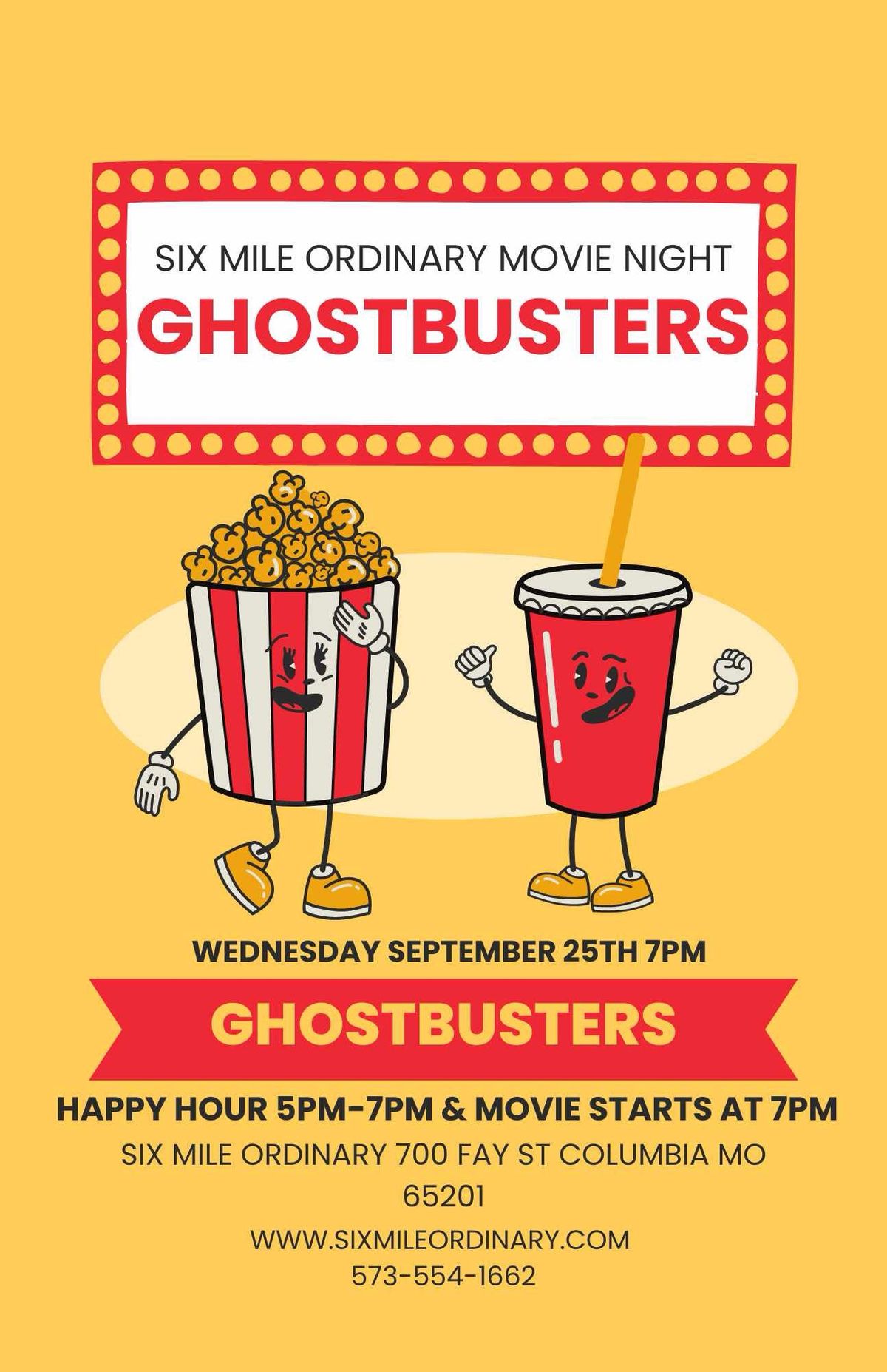 \u201cGhostbusters\u201d Movie Night At Six Mile Ordinary Tasting Room