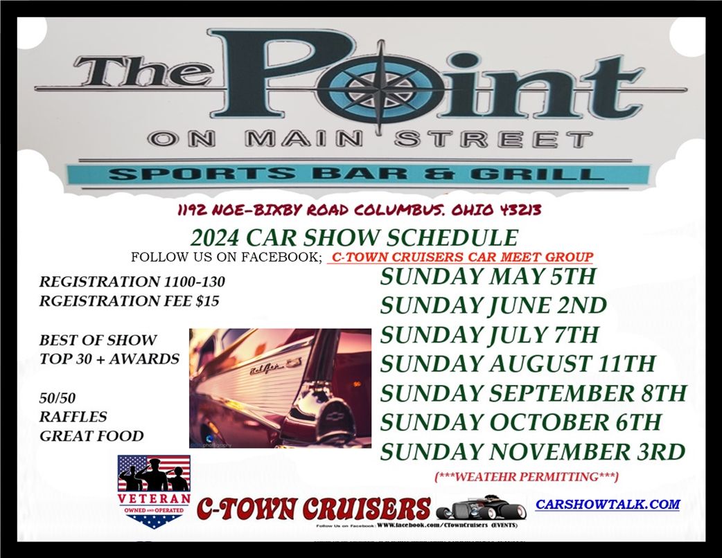 The Point on Main. SEASON FINALE (WEATHER PERMITTING) CAR SHOW WITH THE C-TOWN CRUISERS