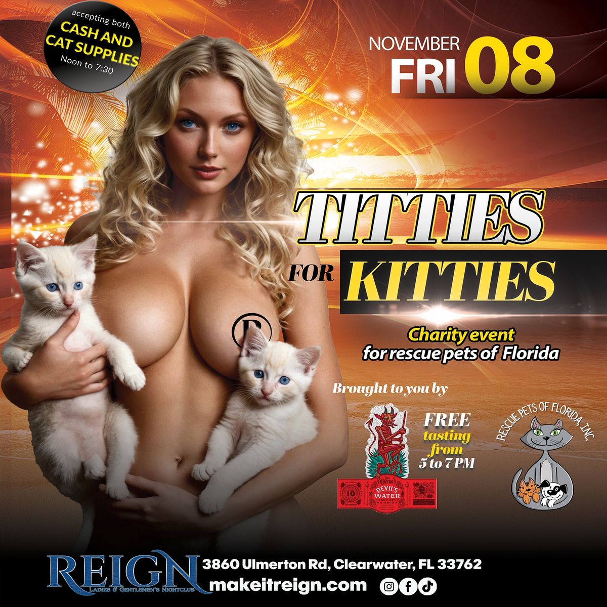 Titt1es for Kitties Fundraiser at REIGN \ud83d\udc99\ud83d\udc51\ud83d\udcb8