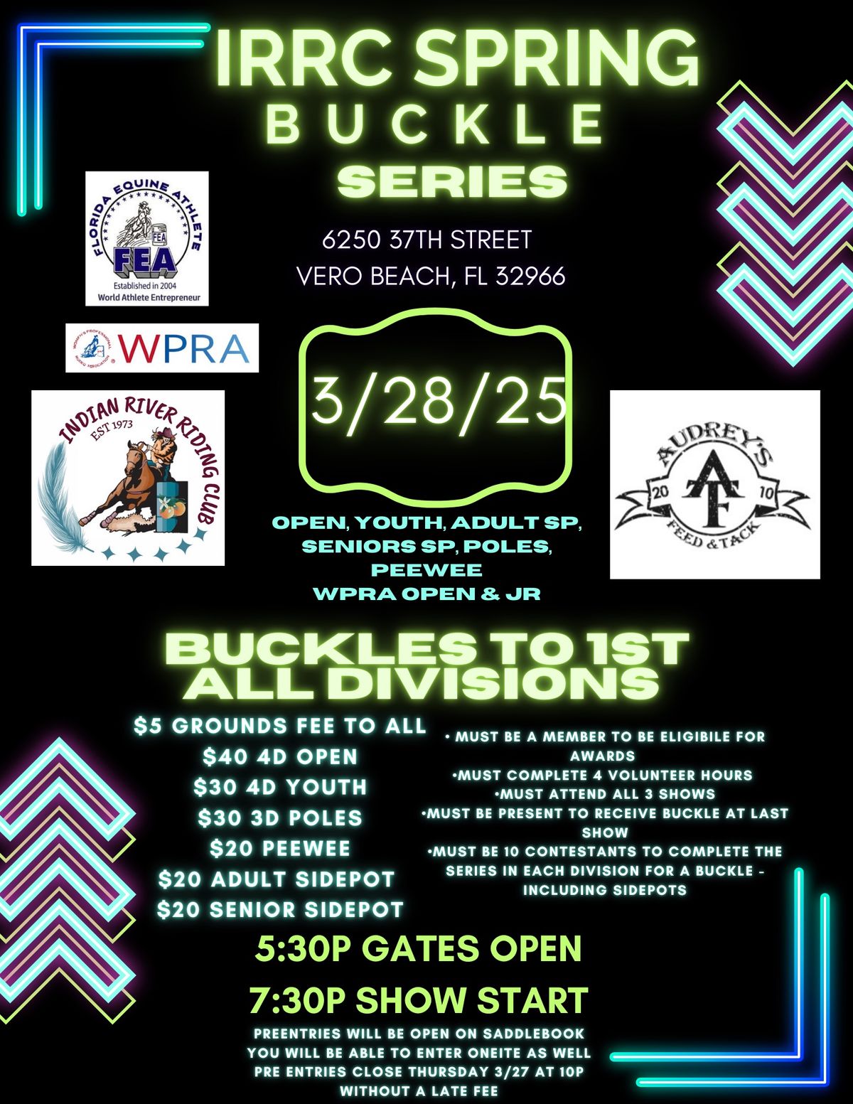 IRRC Spring Buckle Series $250 added by Audrey\u2019s feed & tack #3 of 3 WPRA approval pending 