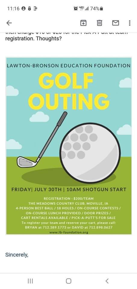 Lawton-Bronson education foundation 4-man golf scramble