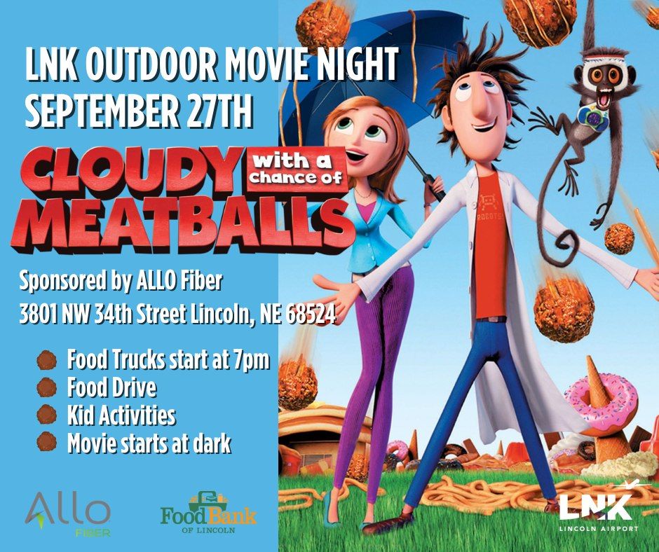 Sept 27th Movie Night: Cloudy with a chance of Meatballs 