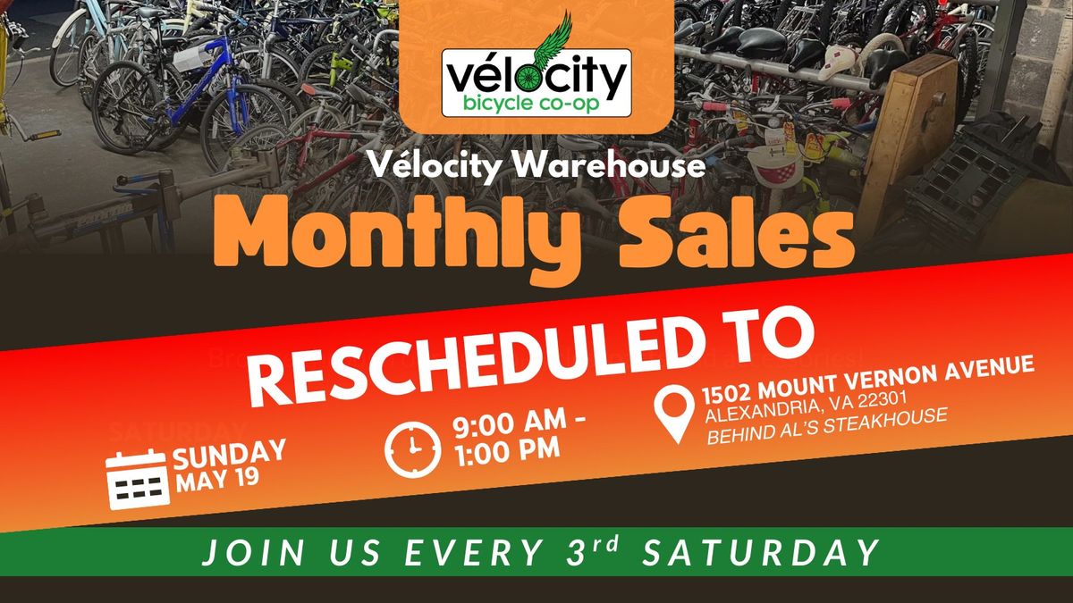 V\u00e9locity Warehouse Monthly Bicycle Sale