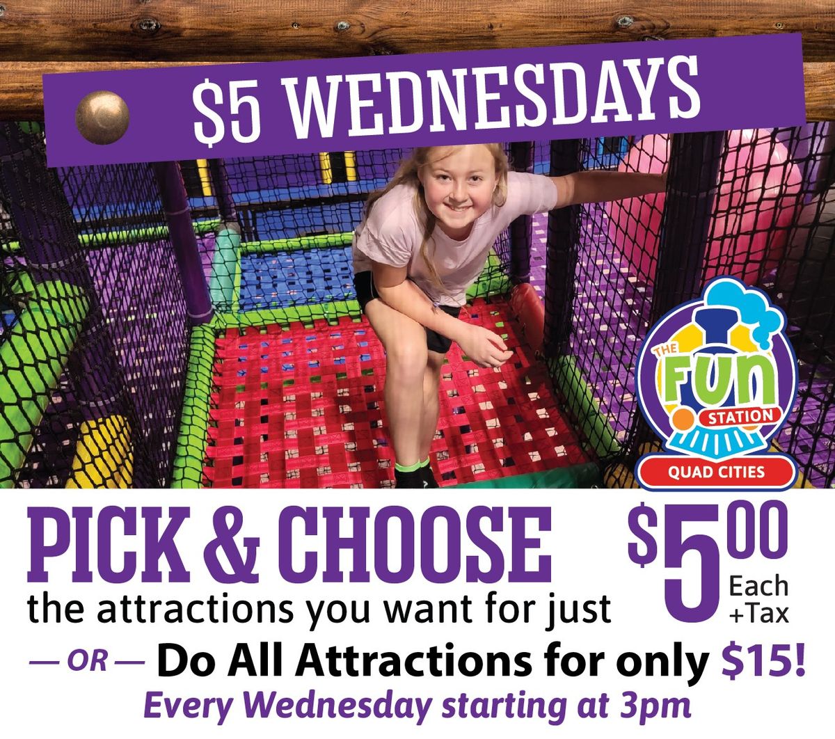 $5 Wednesday's @ The Fun Station Quad Cities