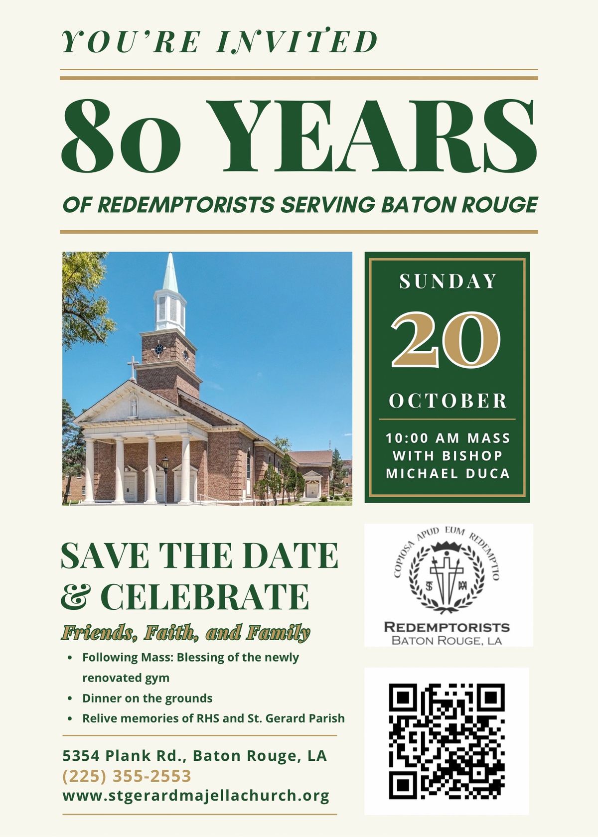 Redemptorists: 80 Years of Faith and Services in Baton Rouge