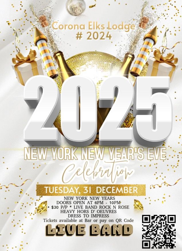 New York New Years Eve Party 6-10 live band 