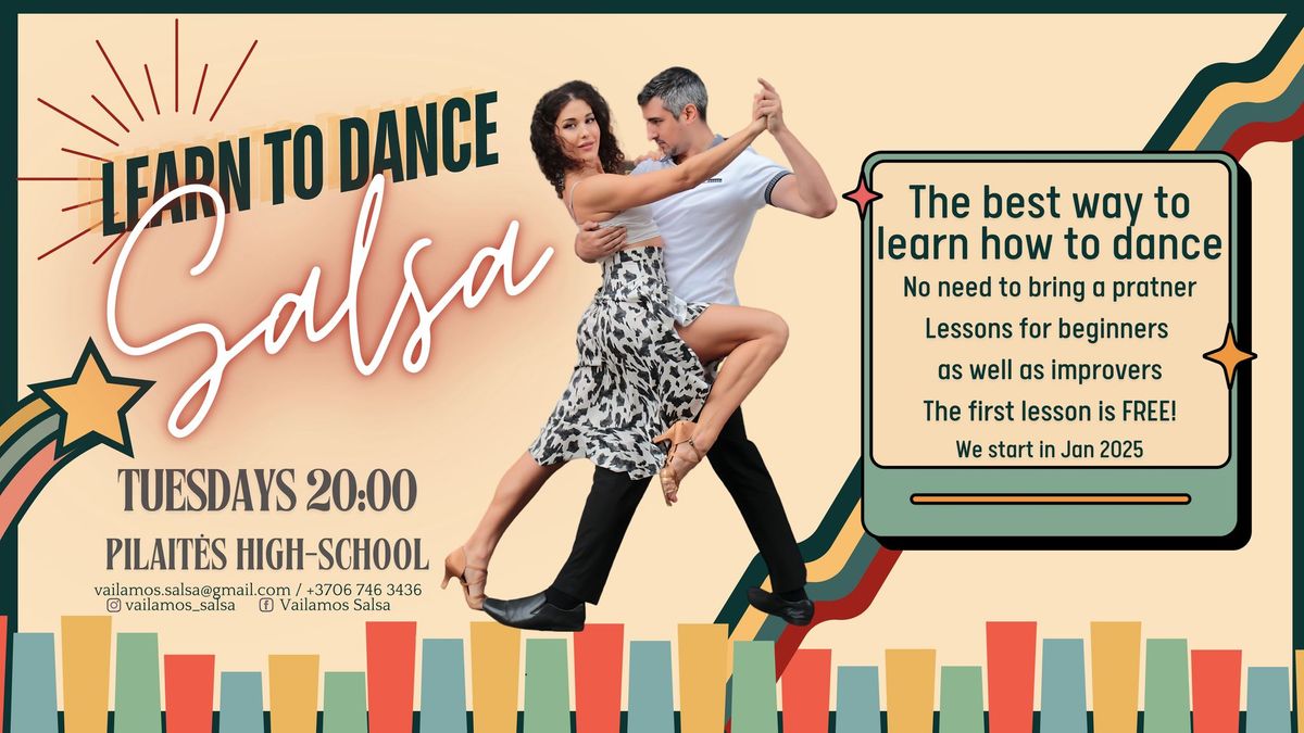 WEEKLY SALSA LESSONS - \u0160oki\u0173 pamokos kiekvien\u0105 antradien\u012f